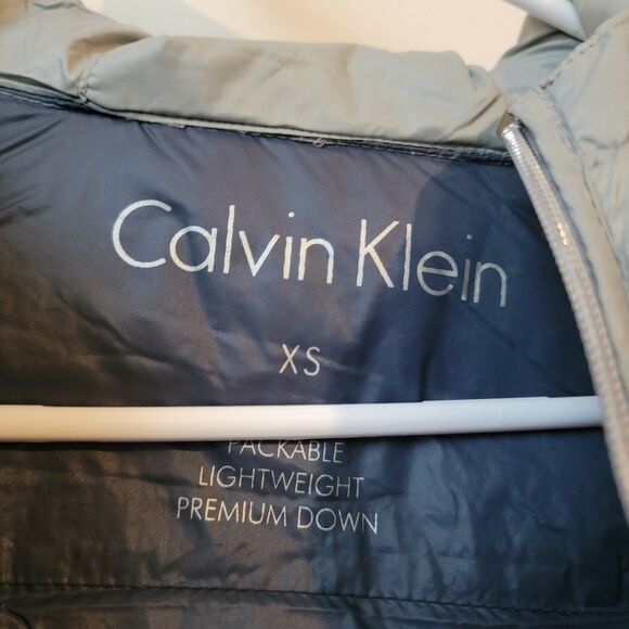 Calvin Klein Womens Down Jacket Size XS Gray Winter Coat Packable Lightweight - Picture 5 of 5